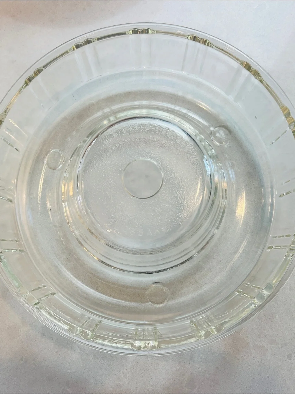 Vintage Glasbake Queen Anne 9” Clear Glass Jello Mold